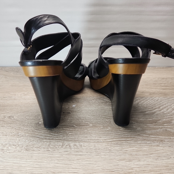 Michael Kors Josephine Wedge wooden platform sandals size 9.5M - Picture 4 of 5